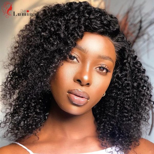 

jerry curly human hair wigs peruvian hair wig 180% density 13x4 remy short wig bob for black women curly lace front wigs, Black;brown
