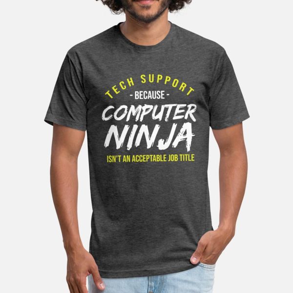 

tech support computer ninja pc ine geek gift t shirt men customize tee shirt round collar gents interesting humor summer leisure shirt