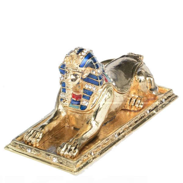

egyptian theme guardian sphinx decorative trinket box classical egypt statue collectible egyptian decoration creative gifts, Black;white