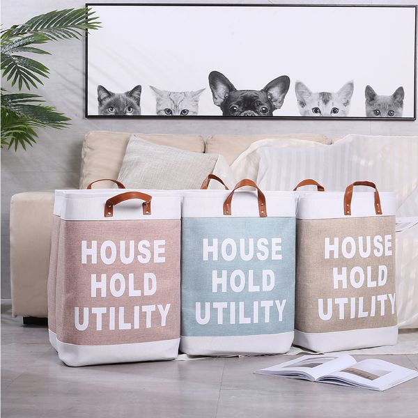 

cotton linen waterproof thickened cloth organizer foldable hamper laundry basket