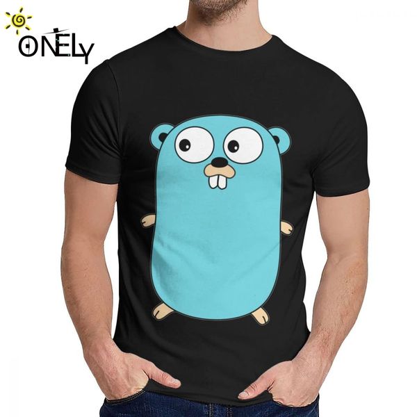 

go golang gopher tee shirt leisure round collar custom men organic cotton big size short sleeve
