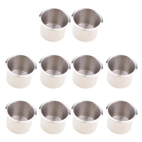 

10 pieces stainless s recessed cup drink holder for marine boat rv camper 68x55mm