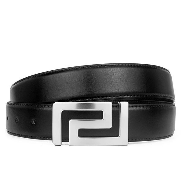 

zuer men s v-shaped mother first layer casual korean style creative genuine leather belt01, Black;brown