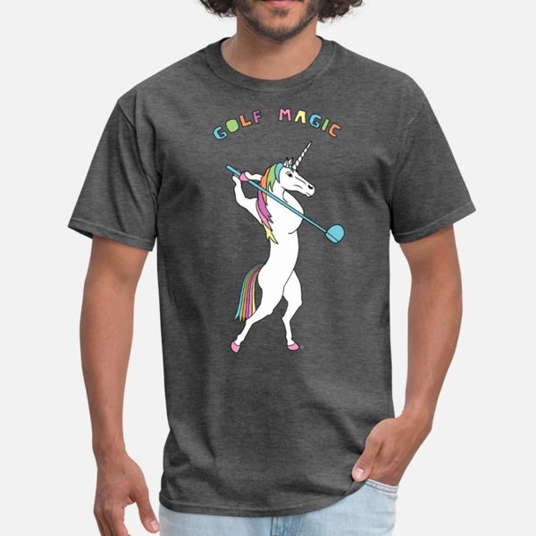 

golf magic unicorn outline t shirt men printing tee shirt round collar natural fit building spring autumn unique shirt