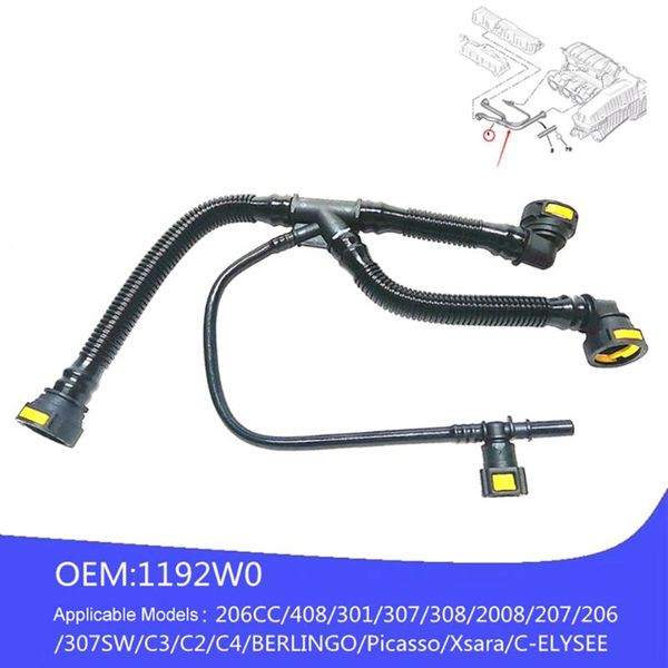

engine exhaust crankcase breather tubes waste gas vent pipes for 1192w0/9675884280 for 307 308 car accessories