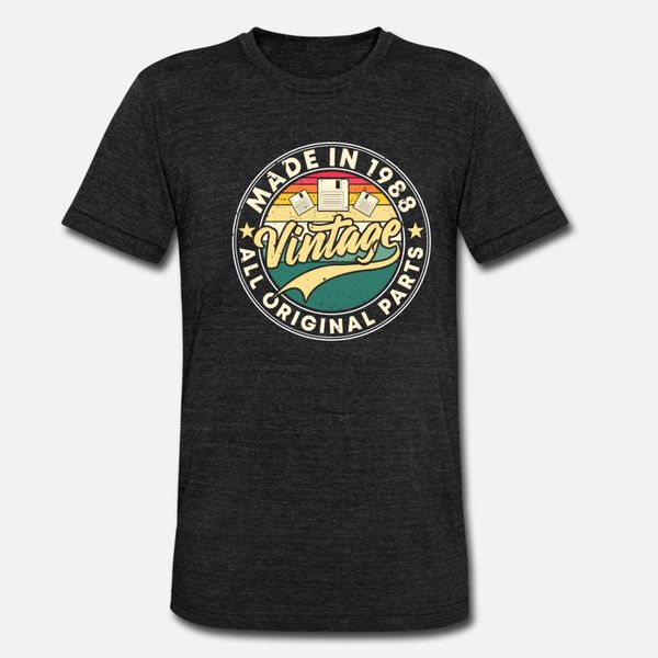 

made in 1988 t shirt men designer tee shirt round collar unique sunlight breathable spring autumn vintage shirt