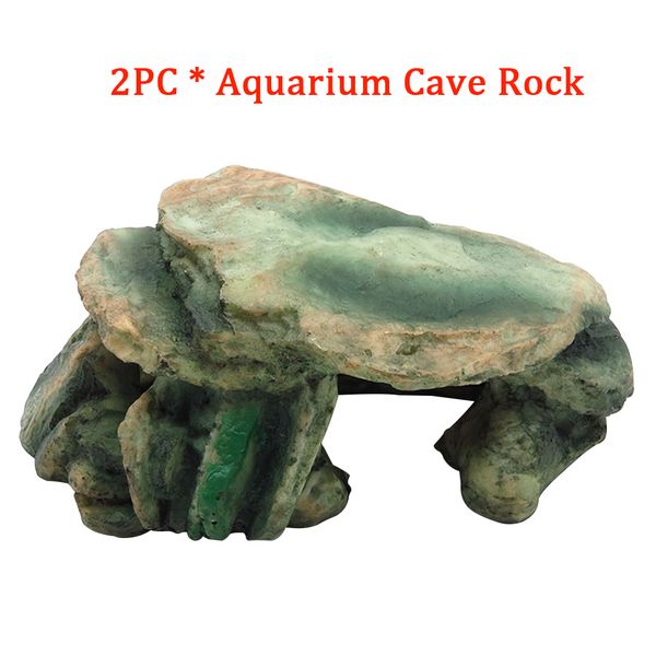 

2pcs landscape turtle amphibians decorative office fish tank aquarium cave rock
