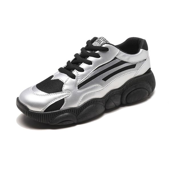 

2020 spring women shoes comfortable round head lace up sports shoes woman casual sneakers ladies running, Black