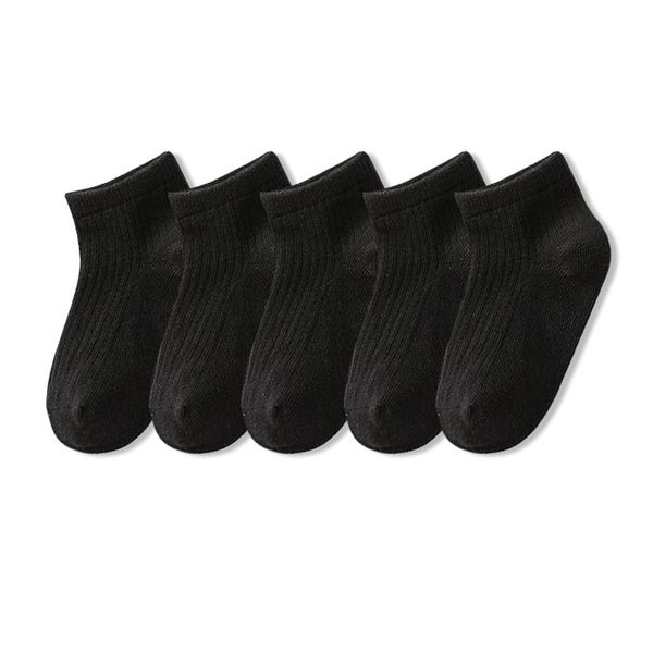 

baby lotus 5 pairs/ lot pure colour soft breathable cotton kids school socks girls boys casual black white sports socks, Pink;yellow