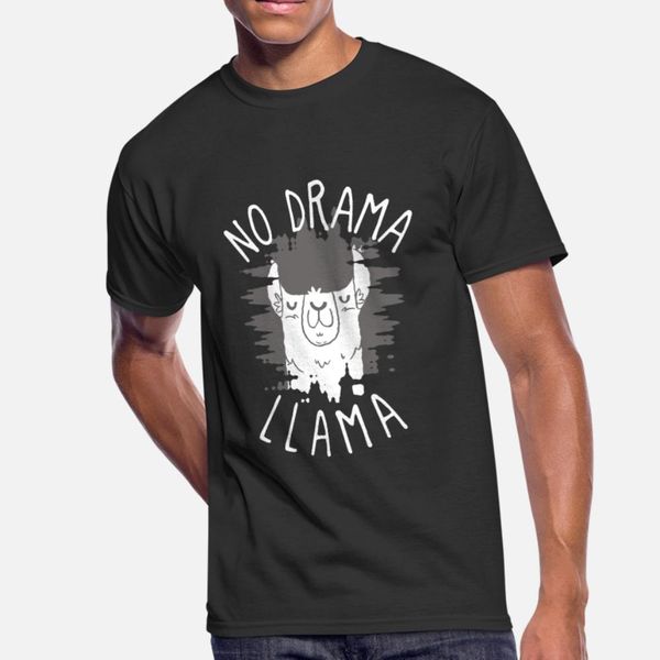 

no drama llama t shirt men customize 100% cotton crew neck costume fitness casual spring autumn vintage shirt