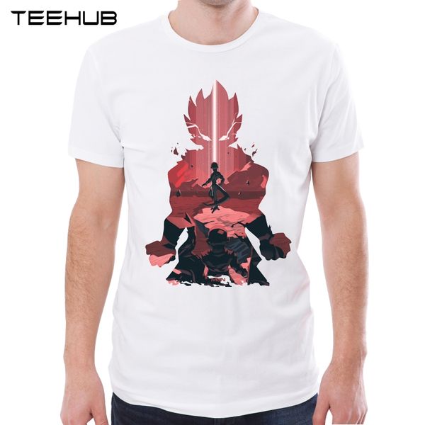 

teehub new arrival 2019 men fashion goku vs frieza printed t-shirt short sleeve casual o-neck tee hipster cool