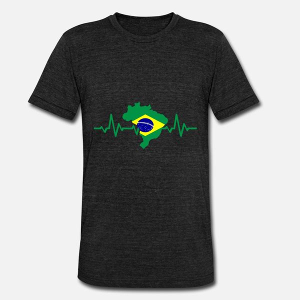 

brazil heartbeat t shirt men character cotton s-xxxl letters cute funny casual spring leisure shirt
