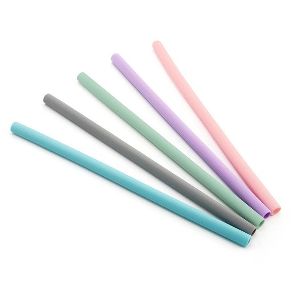 

candy color straw silicone drinking straws straight bend food grade for bar home fruit juice recycling 7 6zy f1
