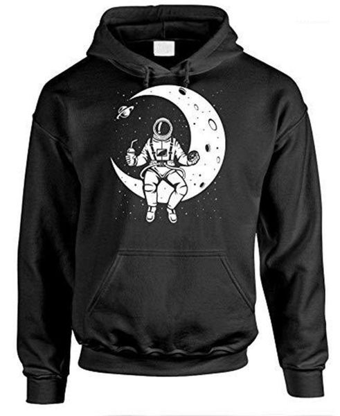 

fashion hooded male clothing astronauts 3d digital print mens hoodies the moon autumn thick mens sweatshirts, Black
