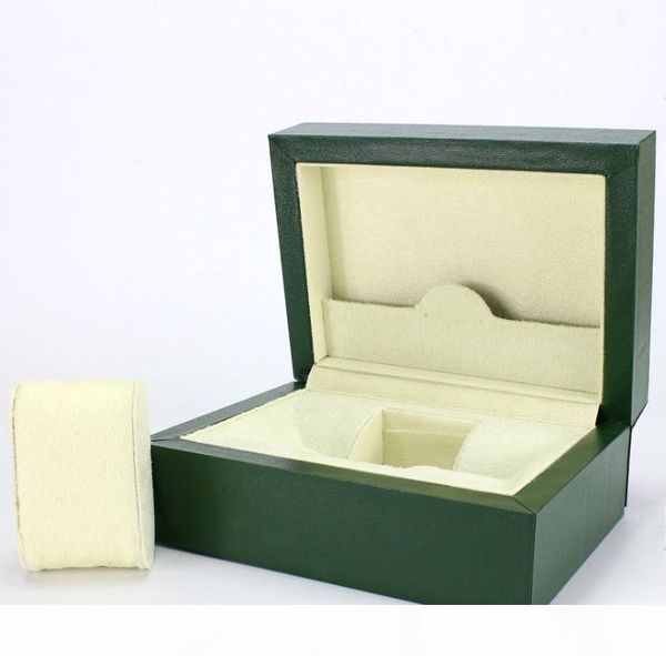 

super luxury watch brand mens watch green pu leather boxes original real wood box papers gift watches for rolex watch box, Black;blue