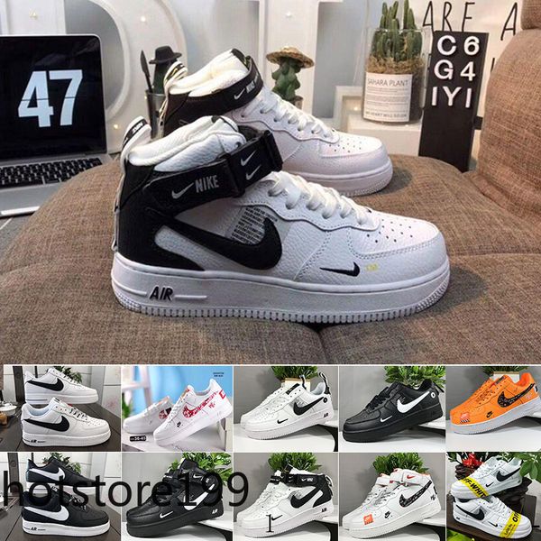 

with box sale 2019 new design forces men low skateboard shoes one 1 knit euro air high women all white black jh3uk