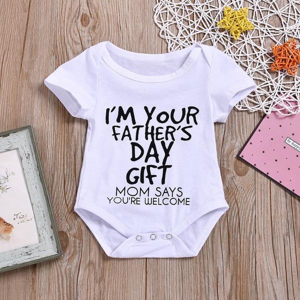 

toddler baby girls clothing short sleeve round collar letter print soft summer one piece romper casual daily babysuit, White