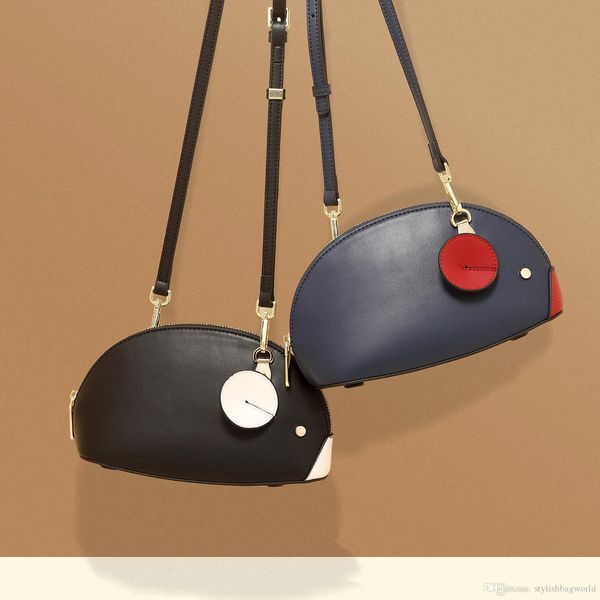 

bag female new design playful little mouse crescent moon bag ladies fashion hit color shoulder oblique cross bag tide wholesale 9337