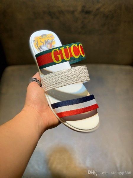 

summer luxury designer summer men's fashion slippers, home comfortable casual slippers, high quality, Red;white