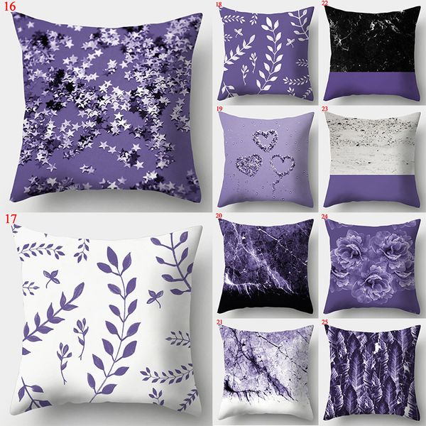 

45*45cm purple geometric decorative cushion cover pillow pillowcase polyester throw pillows cover floral home decor pillowcover