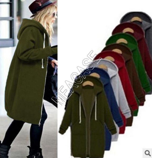 

woman overall clothes designer hooded long sleeved fleece sweater oversize fall winter women mid-length zipper jacket coat d82606, White
