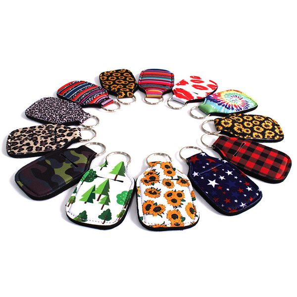

неопрен брелок спорт печатный chapstick держатель leopard keychian wrap lip cover party favor рождественский подарок 56 designs