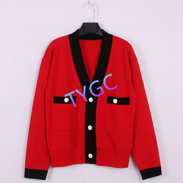 

knit shirt sweater with double pocket cardigan woollen sweater women's loose v-neck long sleeve single breasted autumn winter woolly, White;black