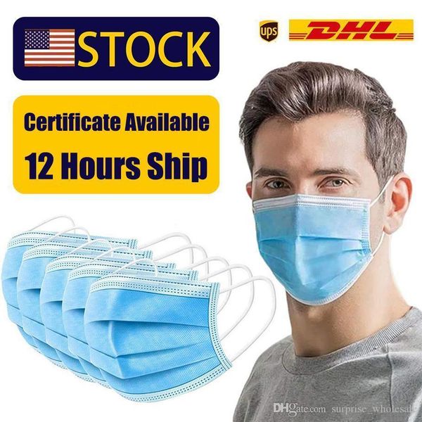 

face mask with box 3 layer ear-loop dust mouth masks 3-ply non-woven disposable dust mask dhl 4-7days arrive