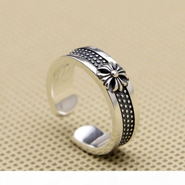 

brand new 925 sterling silver designer jewelry vintage american europe style open band ring gift for men and women cross shape adjustable