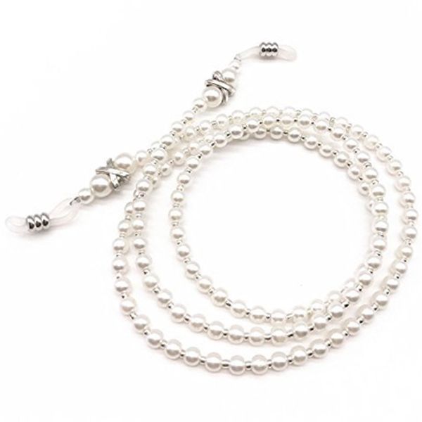 

1pc trendy elegant handmade imitation pearl beaded eyeglass chains women practical sunglasses reading glasses chain, Silver