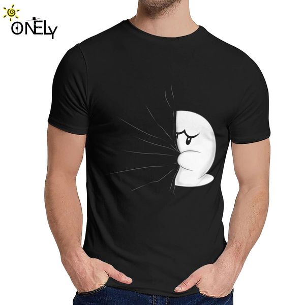 

досуг человек тенниска pacman boo hidden natural cotton 2019 новый круглый воротник мультфильм дизайн с коротким рукавом