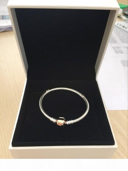 

18k rose gold clips hand chain bracelet original box for designer 925 sterling silver charms bracelets for women mens, Golden;silver