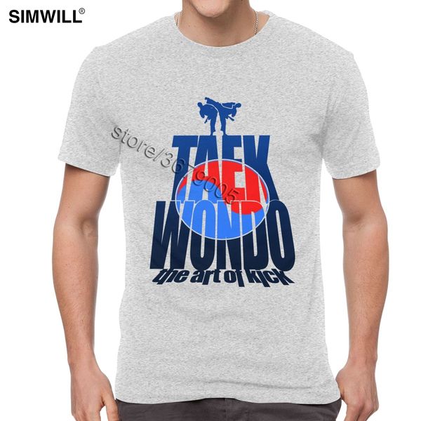 

men's cotton taekwondo tee shirts short sleeved round neck korean yin yang t-shirt fighting mountain graphic t shirt