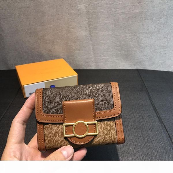 

wallet short type genuine leather wallet 2020 new fashion serialnumber letter and flower printed wallet with box, Red;black