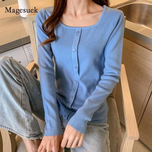 

new autumn and winter square collar long sleeve sweater women slim fit knitted solid all-match pullover women sweater 10986, White;black