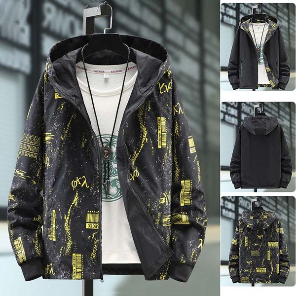 

men's wear on both sides jackets 2020 autumn new couple hooded windbreaker jacket fashion outdoor casual sport jackets plus size m-7xl, Black;brown