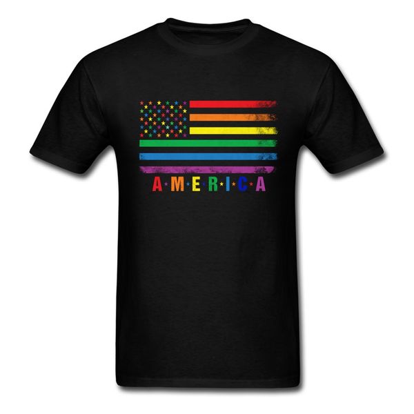 

latest men t shirt usa rainbow flag short sleeve 100% cotton o neck t-shirt for tees shirt