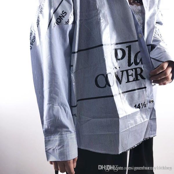

cover shirt ins men loose casual letters shirt japanese plastic doublet 18ss plastic, White;black