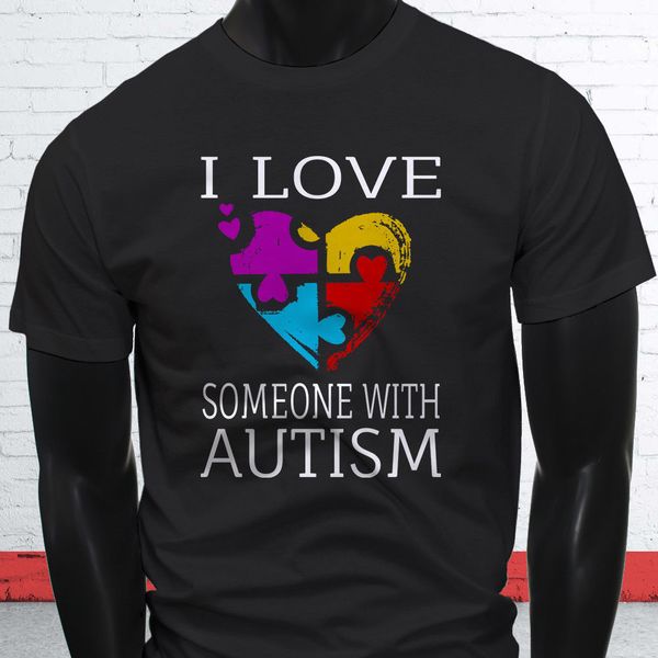 

2019 горячие продажи мода лето стиль любовь someone с autism puzzle повышение embrace mens black t-shirt tee рубашки