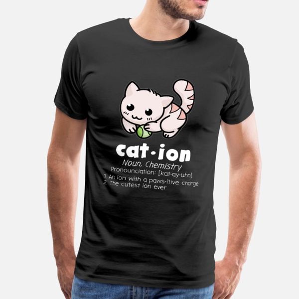 

funny chemistry cat pun science t shirt men custom cotton round collar standard sunlight basic spring autumn cool shirt
