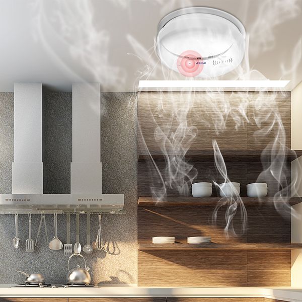 

kerui беспроводной детектор дыма портативный сигнализации датчики пожарной защиты главная охранная сигнализация в нашем магазине, Black;white