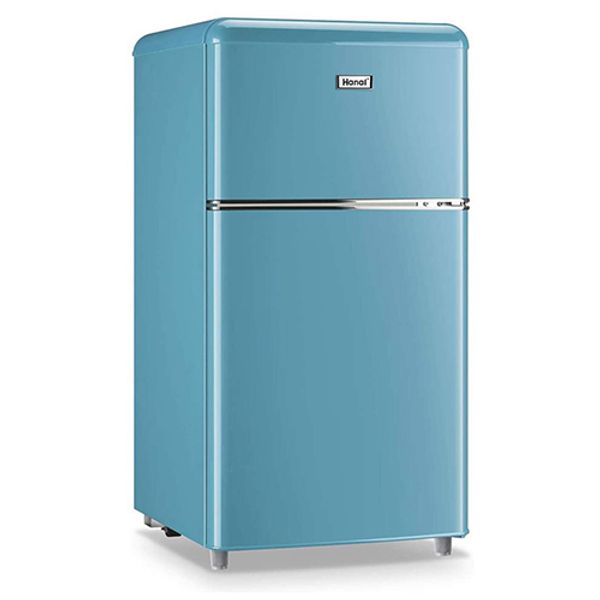 2021 Compact Refrigerator Classic Retro Refrigerator 2 Door Mini Multi Door Refrigerator Blue