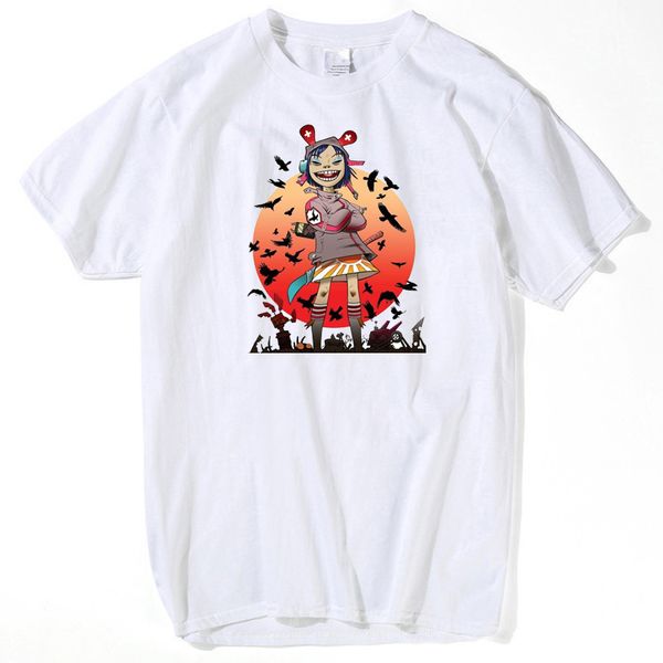

gorillaz men male t shirt 2019 anime men's tshirt short sleeve t-shirt harajuku graphic men tees t shirts streetwear