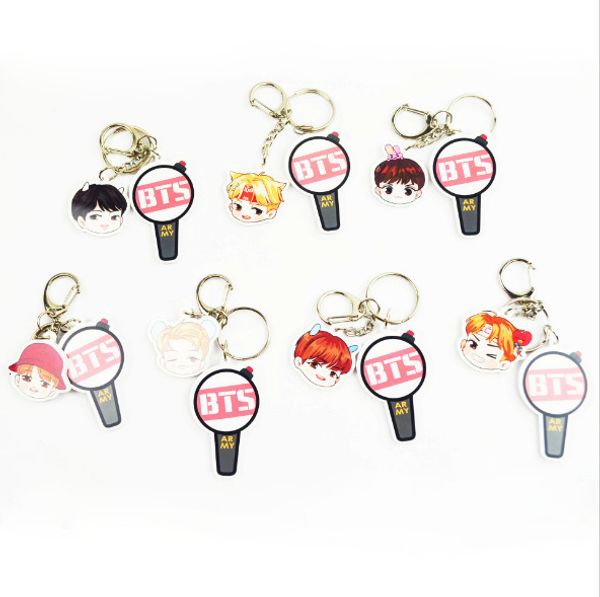 

korea bts kpop acrylic keychains popular bts key chain, Silver