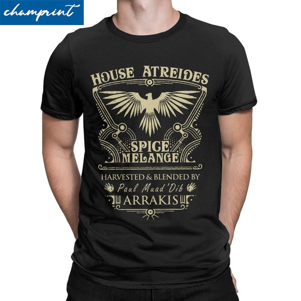 

дом atreides dune arrakis t shirt мужчины хлопок винтажные футболки круглый шеи фантастика тройники с коротким рукавом одежда плюс размер
