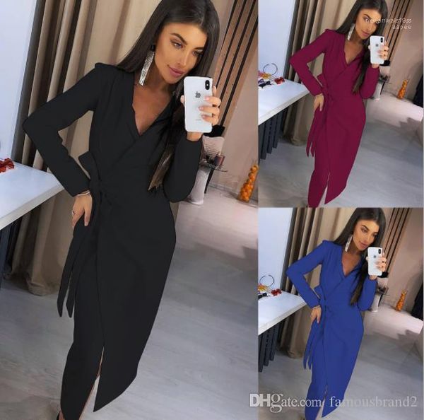 

party dresses women pencil dress solid split sashes vestidoes female, White;black