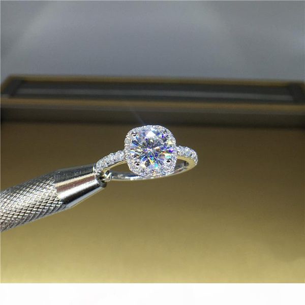 

100% 18k 750au gold moissanite diamond ring d color vvs with national certificate mo-00104, Golden;silver