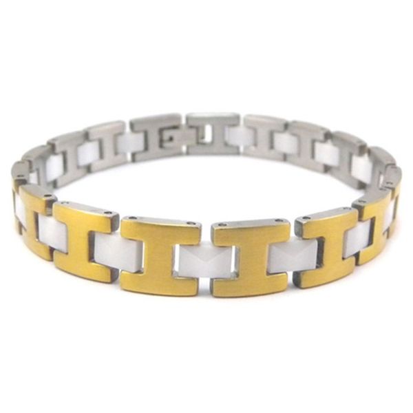 

jewelry fashion jewelry women's hand decorative ceramic stainless steel trend bracelet europe and the us, Black