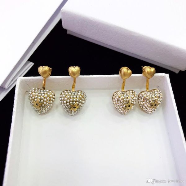 

european and american custom love designer earrings exquisite wild luxury designer jewelry women earrings, Golden