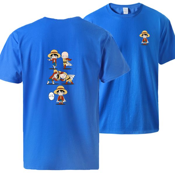 

one punch print tshirts japan anime cartoon luffy print tshirts summer short sleeve cotton sportswear 2020 man loose tee